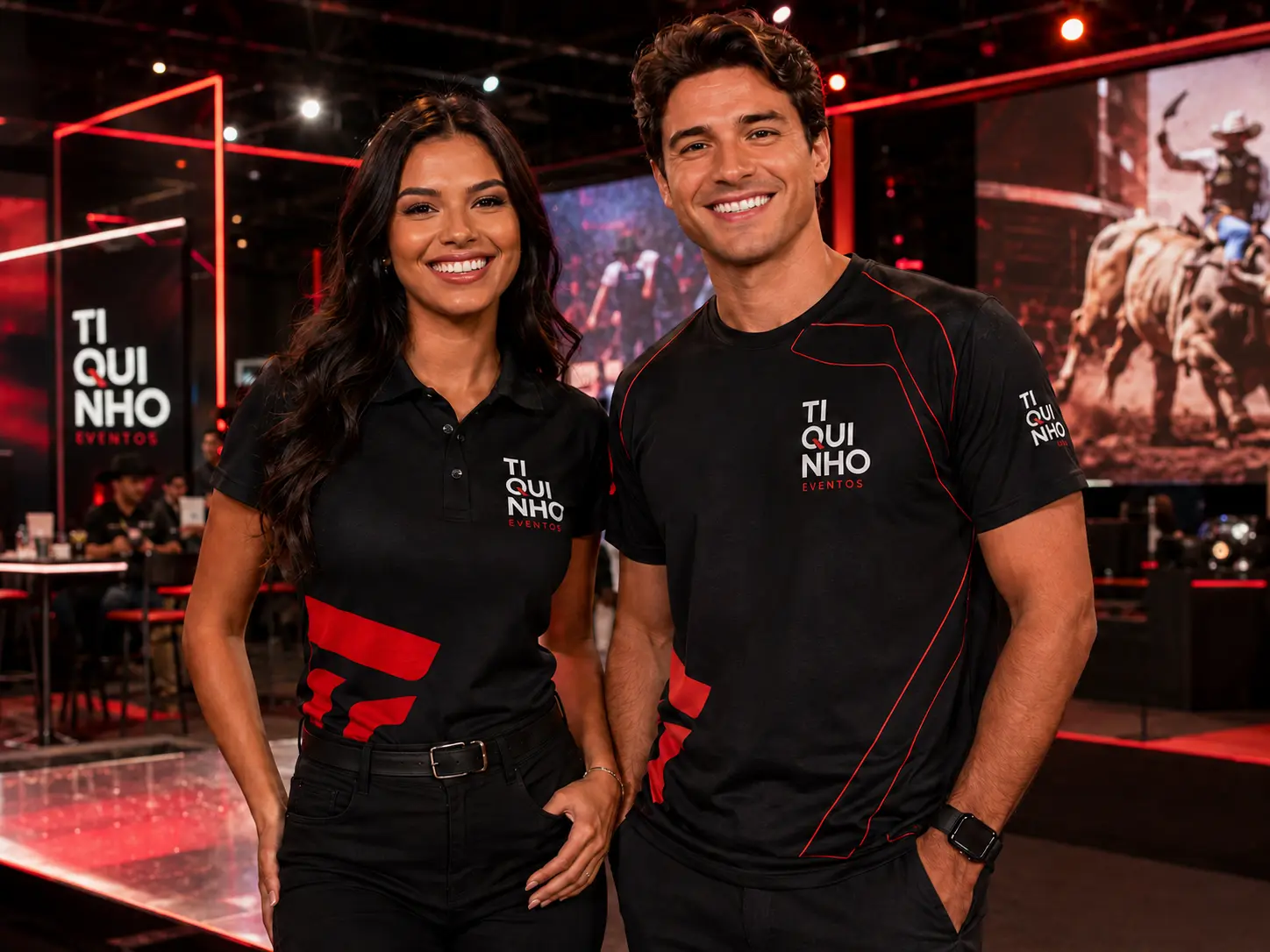 Equipe usando camisetas personalizadas para eventos e ações promocionais em Barretos
