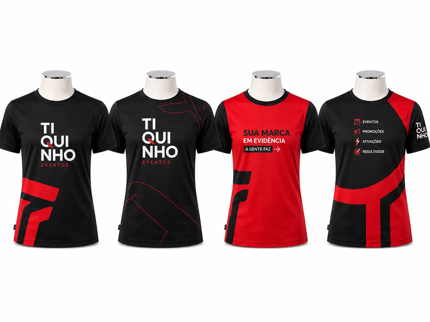 Camisetas personalizadas pretas e vermelhas para eventos em Barretos