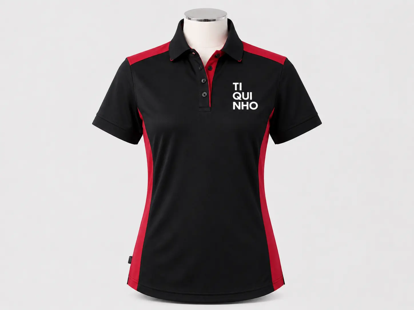 Uniforme preto e vermelho personalizado para indústrias de Votuporanga